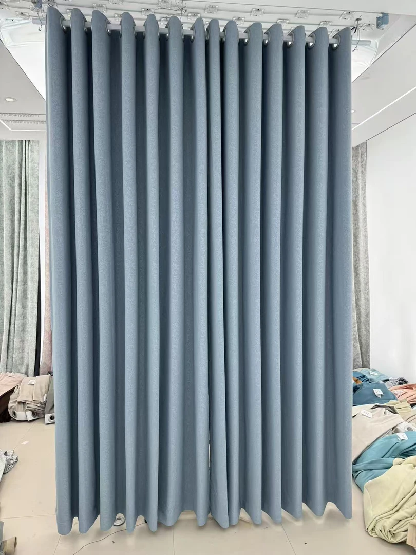 栀子花开-成品窗帘【雾霾蓝色】