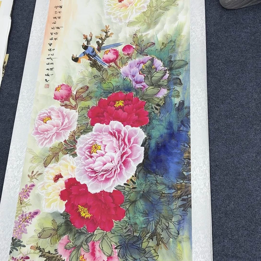 国画作品小姐姐放漏中