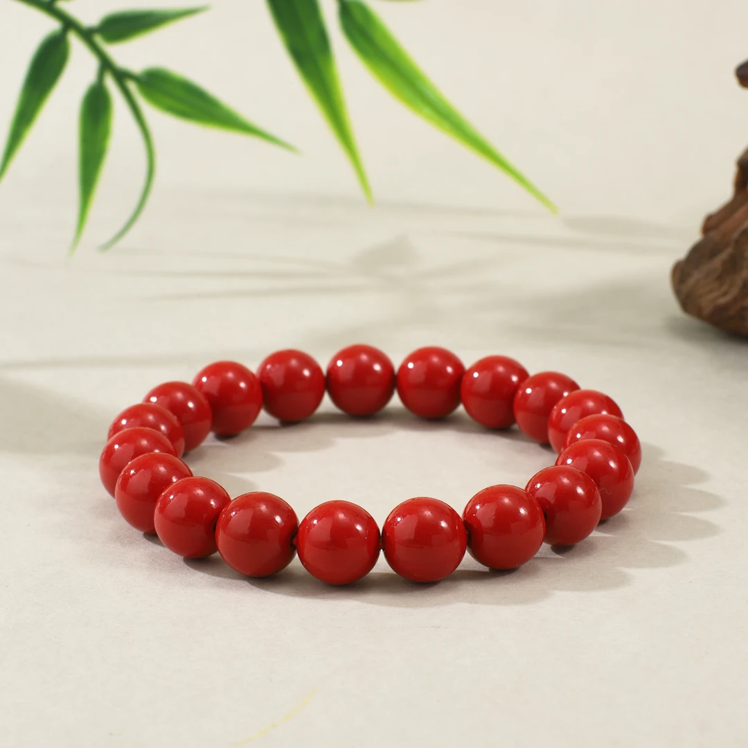 含辰砂工艺品T04朱砂手串红色手链10mm（随机礼盒）