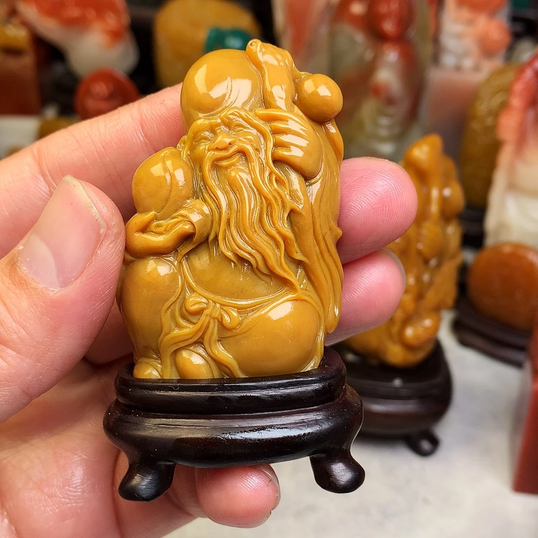 寿山石印石饲*居寿星公