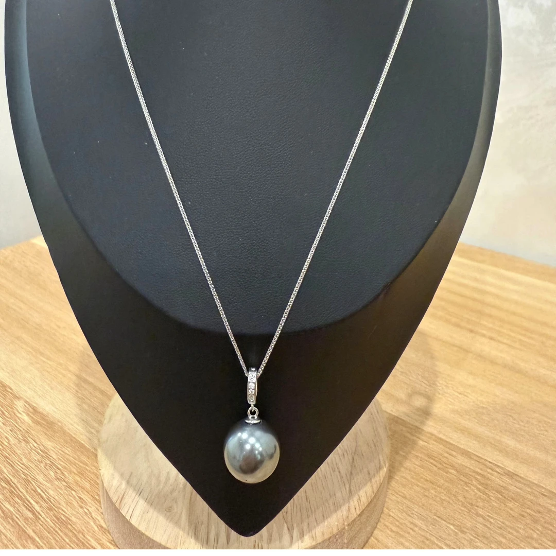 坠链均925银  s925银项链铂金灰色高冷气质优雅