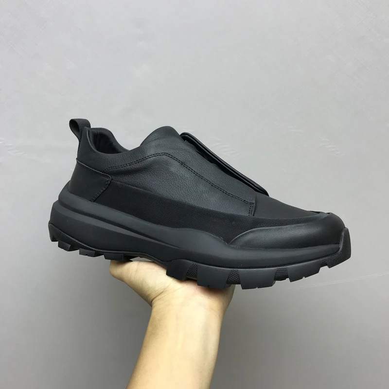 潮牌真皮男鞋时尚休闲鞋懒人套脚低帮运动鞋百搭舒适厚底男士皮鞋