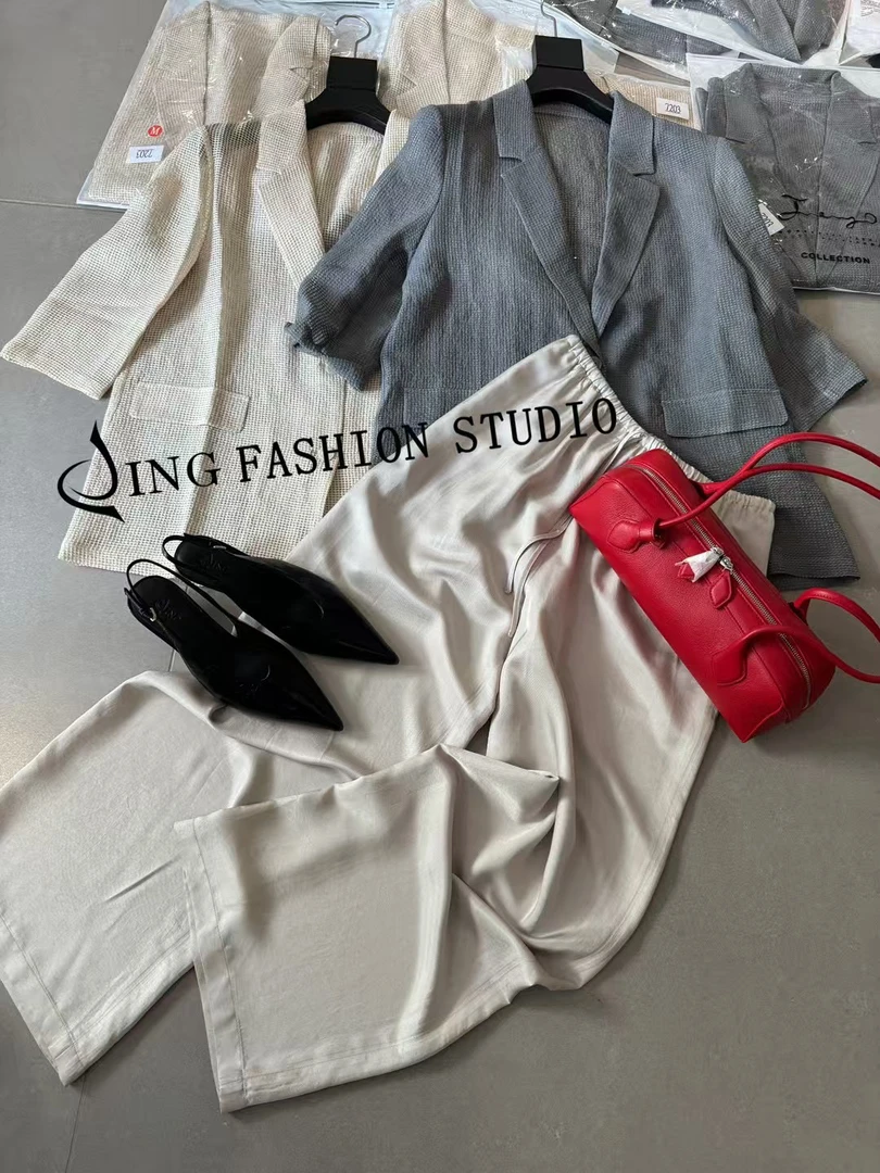 晶JING镂空透气防晒西装