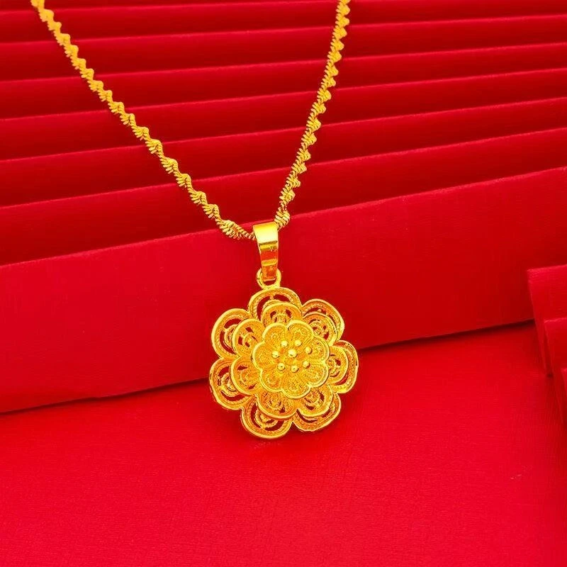 铜合金项链 专柜同款-多层大花朵吊坠-气质时尚轻奢百搭款饰品