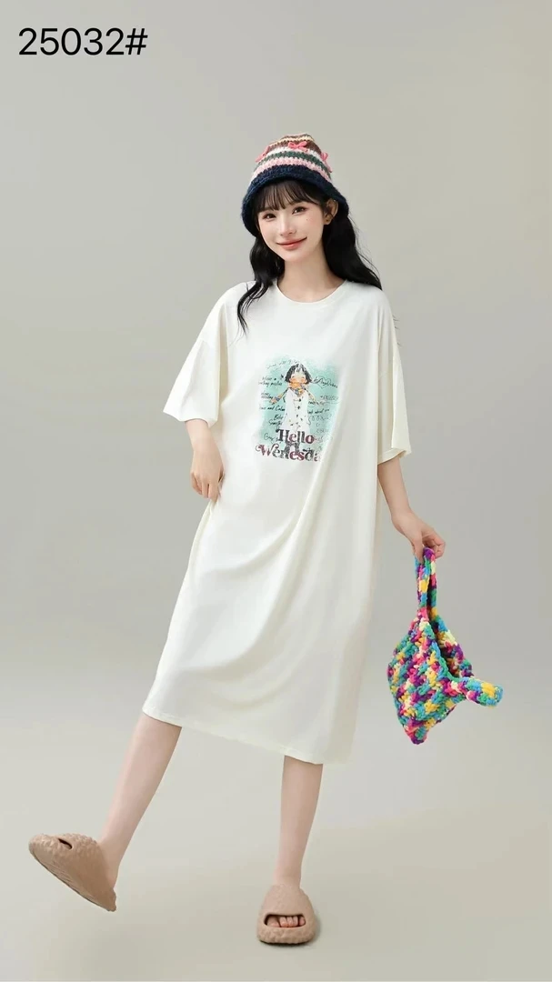 韩版睡裙洋气可爱棉可外穿家居服新款