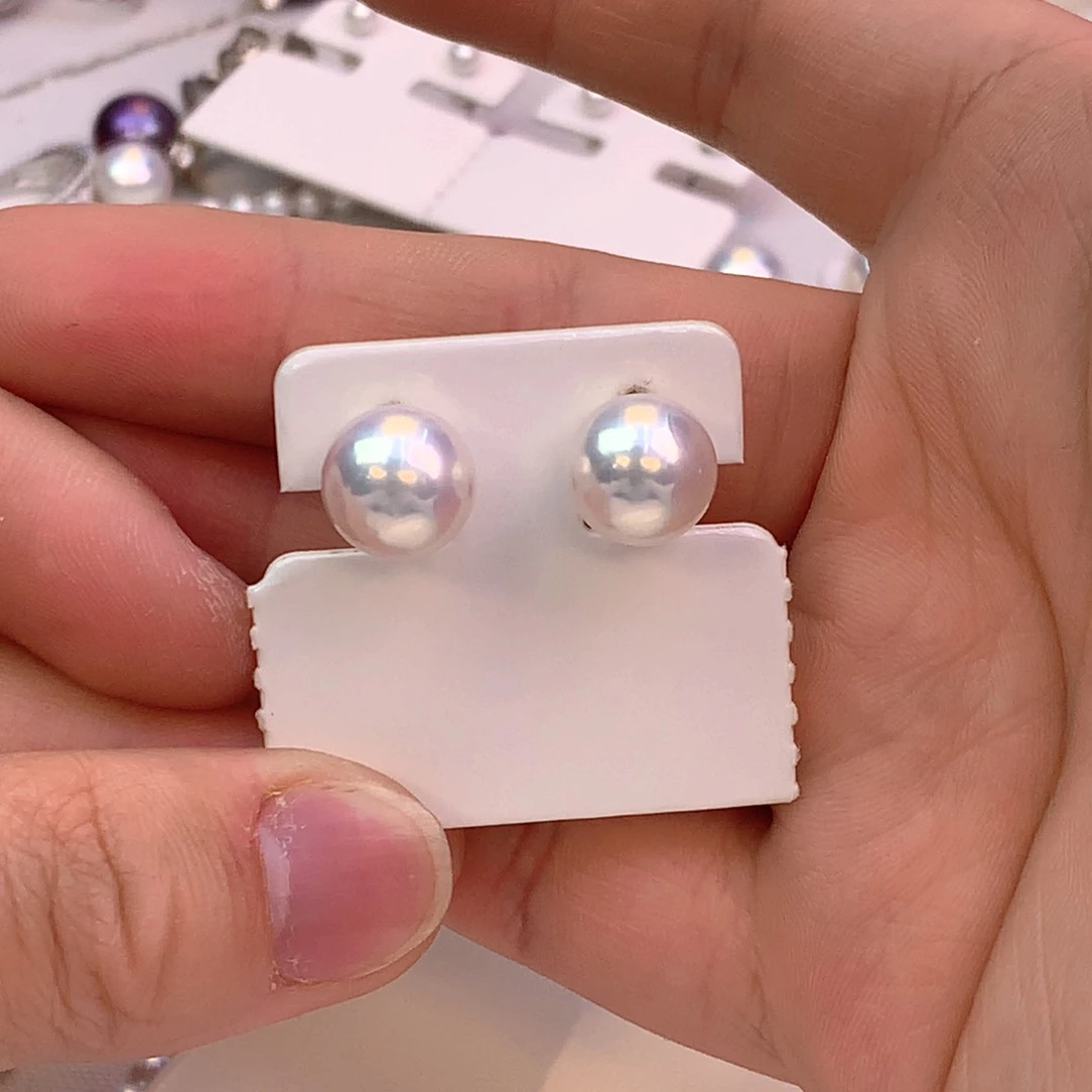 淡水珍珠耳饰18K金镶嵌