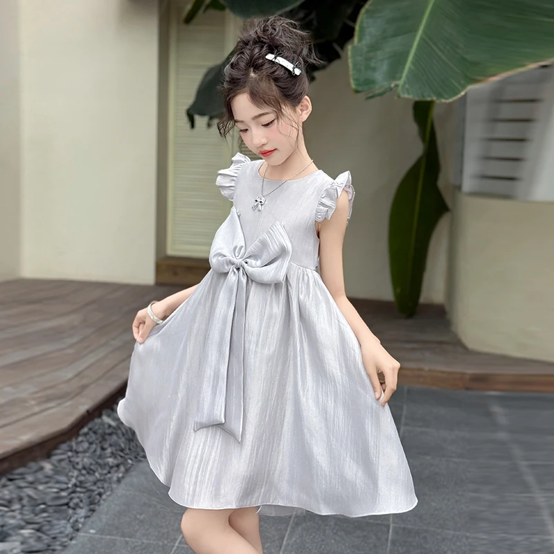 夏季女童连衣裙2025新款儿童六一表演中大童韩版小女孩洋气裙子潮