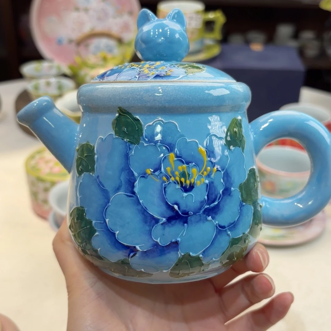 景德镇手绘高温釉下彩陶瓷茶具