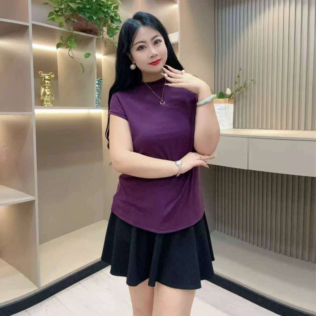 早秋洋气半袖-千 25767 时尚潮流洋气打底显瘦款胖MM大码女装新款