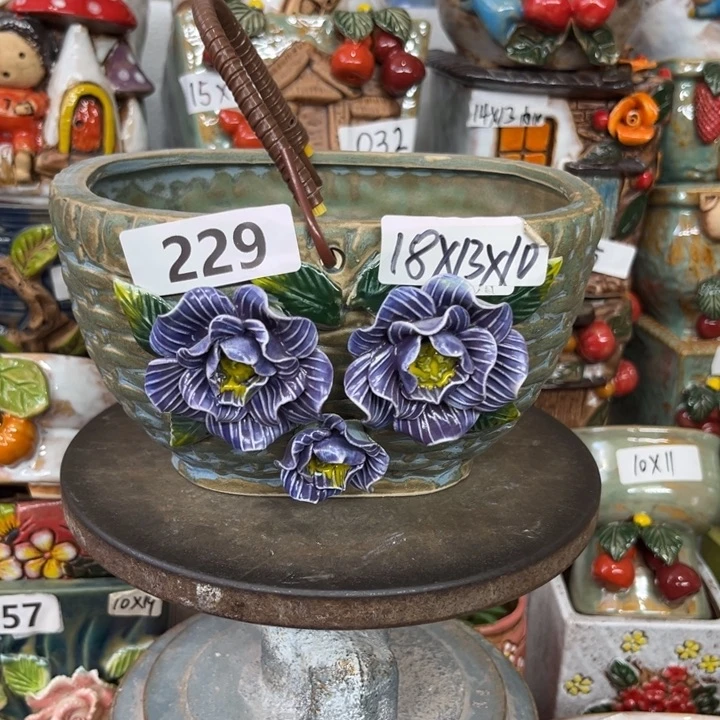 紫砂花盆粗陶材质多肉花盆