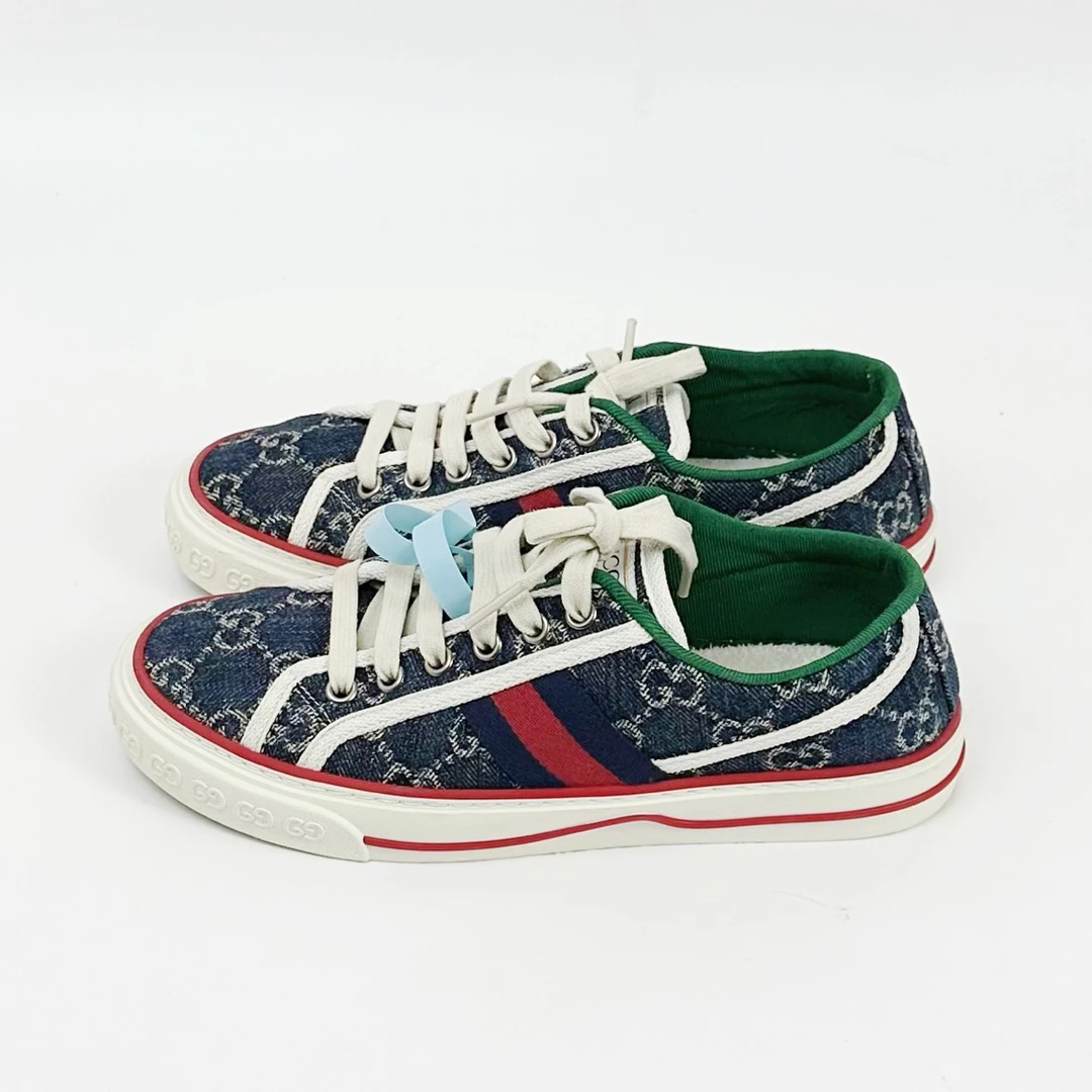 95新 GUCCI/古驰 36码 古驰Gucci 牛仔印花板鞋 98新 lm1963