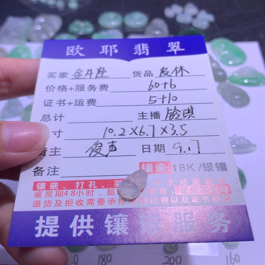 ****田颈饰未镶嵌翡翠貔貅