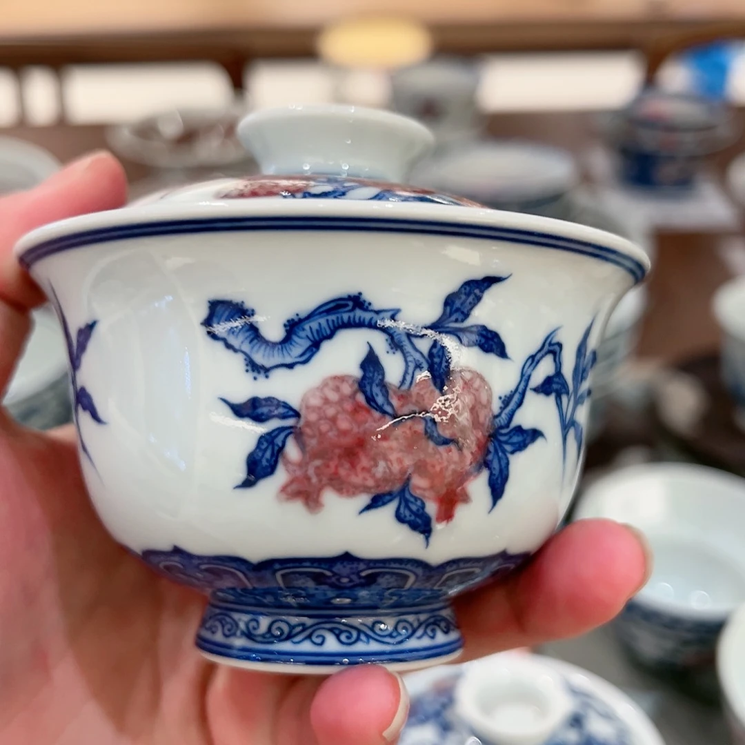 微瑕臻玉古坊盖碗盖碗