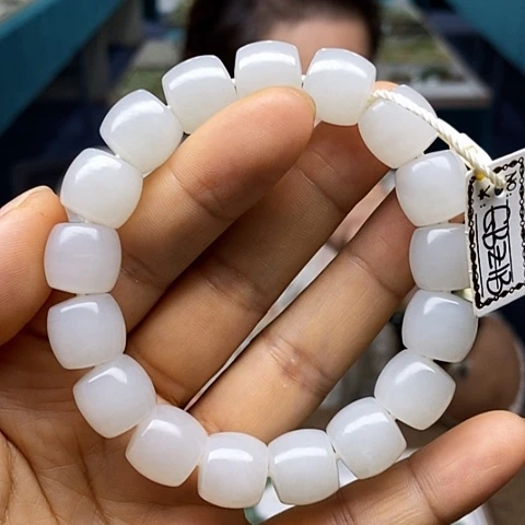 和田玉未镶嵌手链13直切白玉