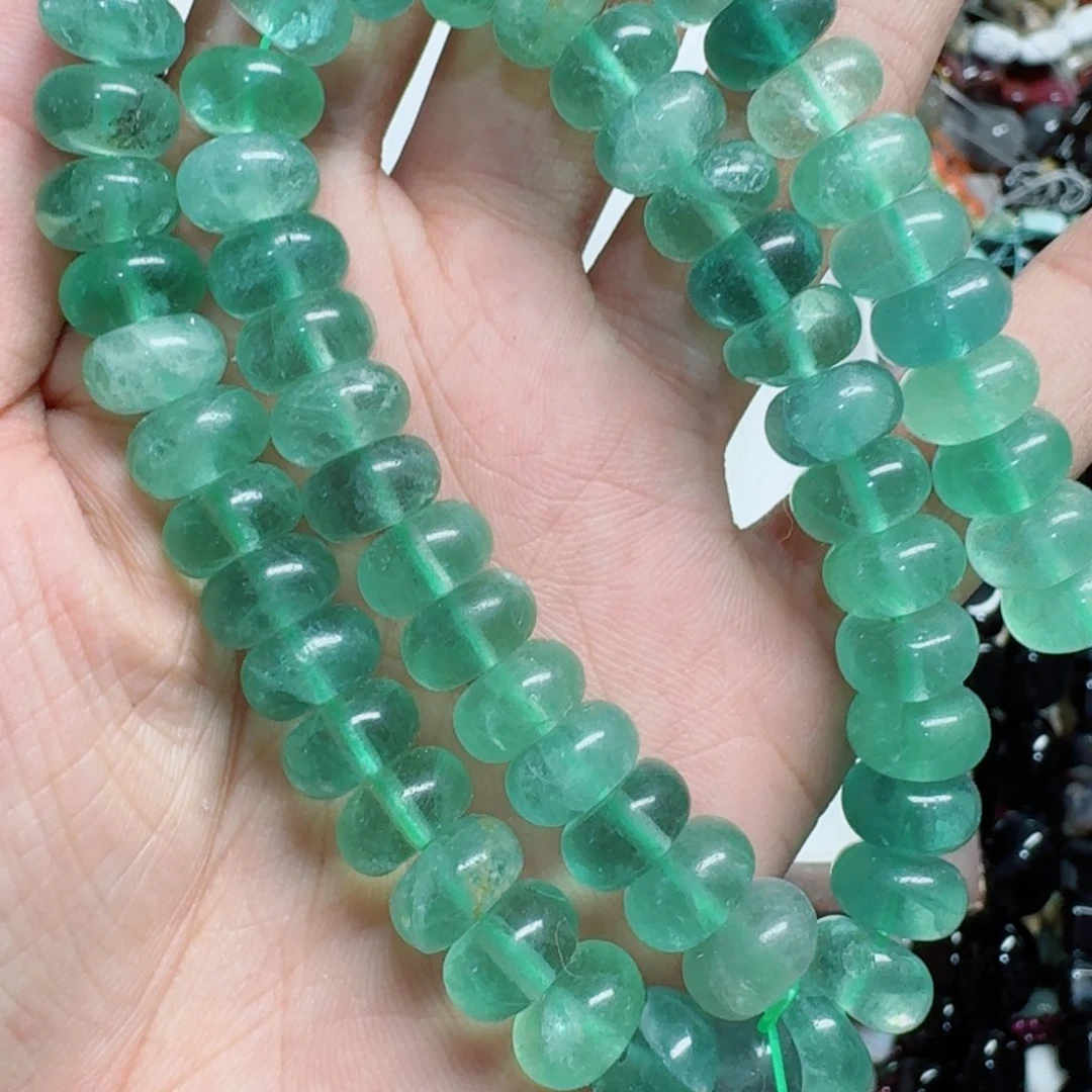 玛瑙/玉髓合金珠宝半成品10绿萤石算盘一条