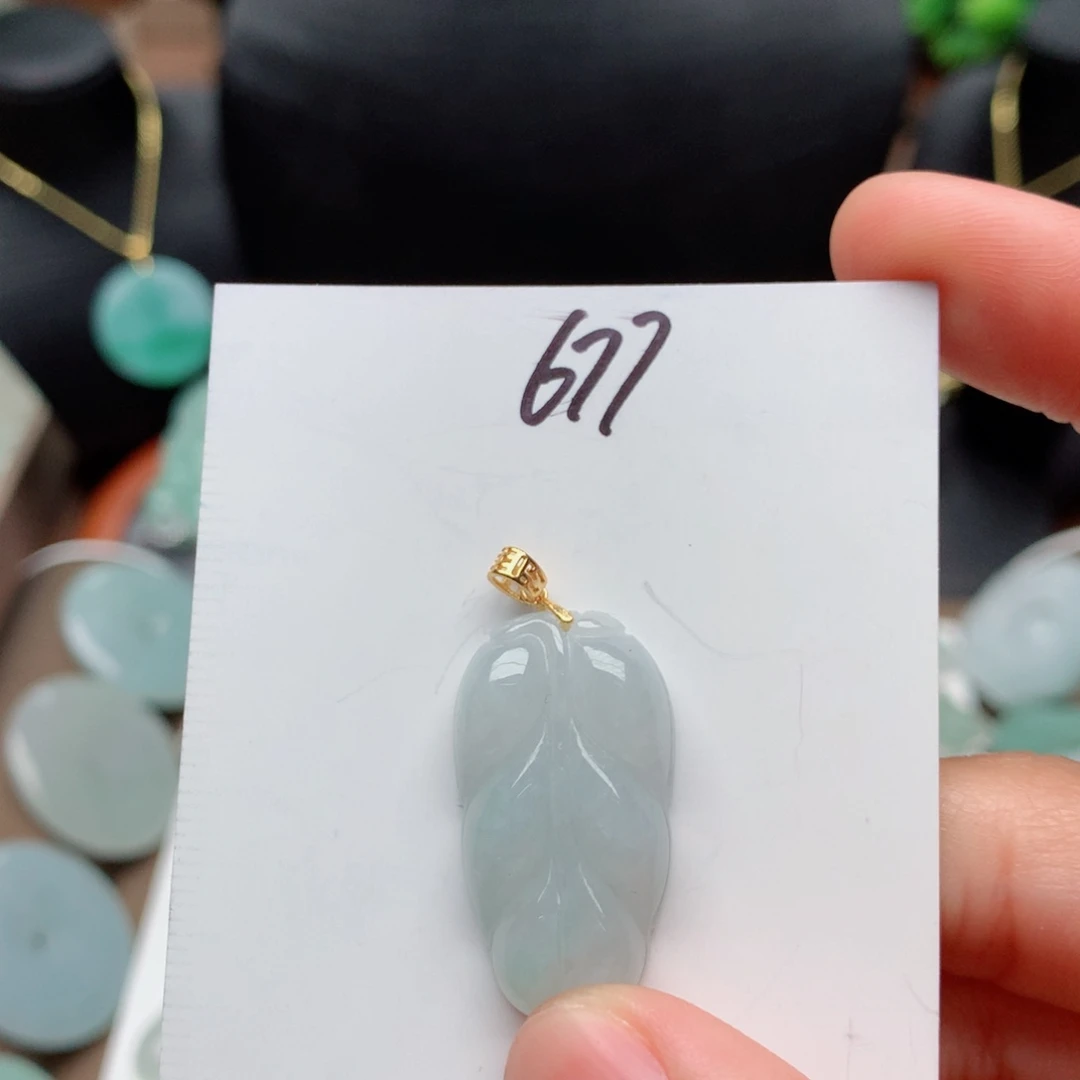 翡翠颈饰银S925镀金镶嵌吊坠