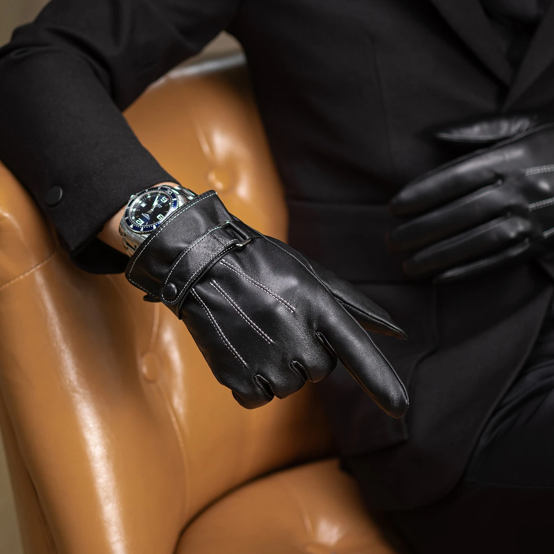 真皮保暖加绒2025男士冬天通勤骑行触屏时尚高级羊皮手套礼盒装