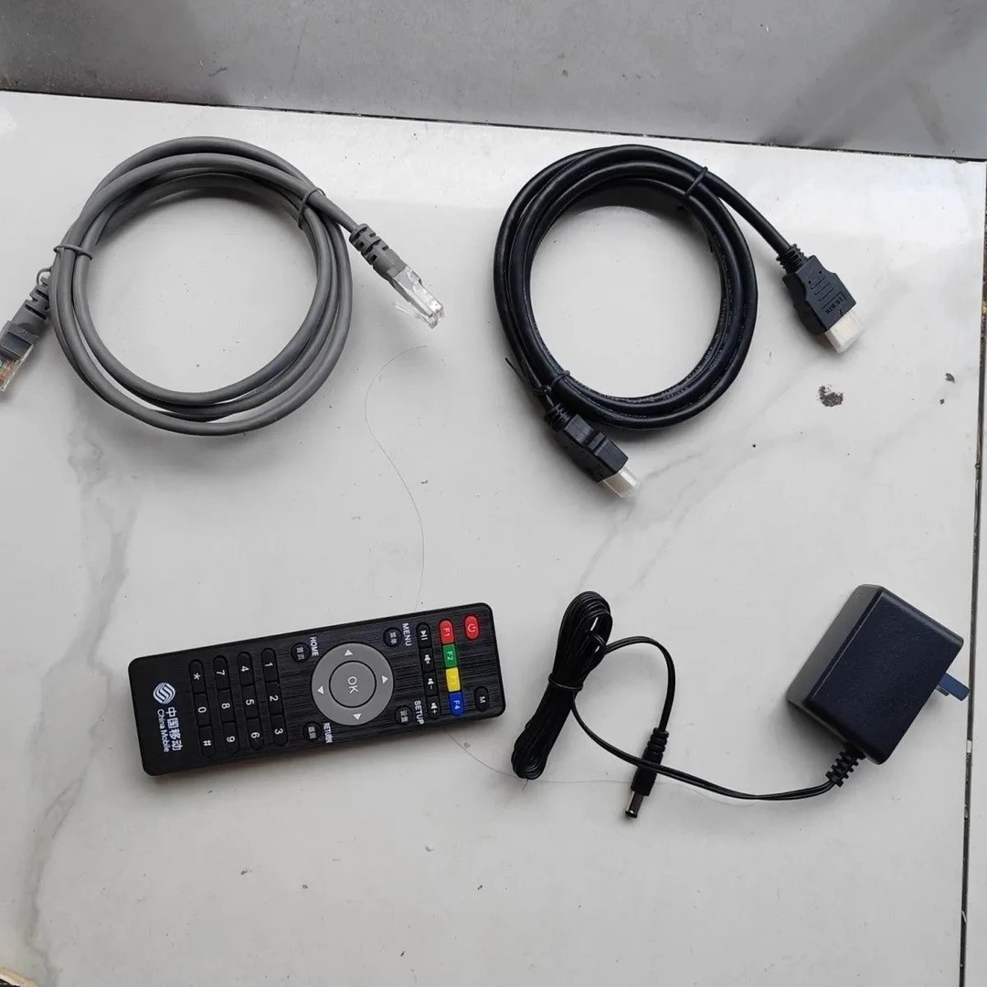 移动机顶盒配件四件套,红外遥控器随机发,高清线,电源,网线