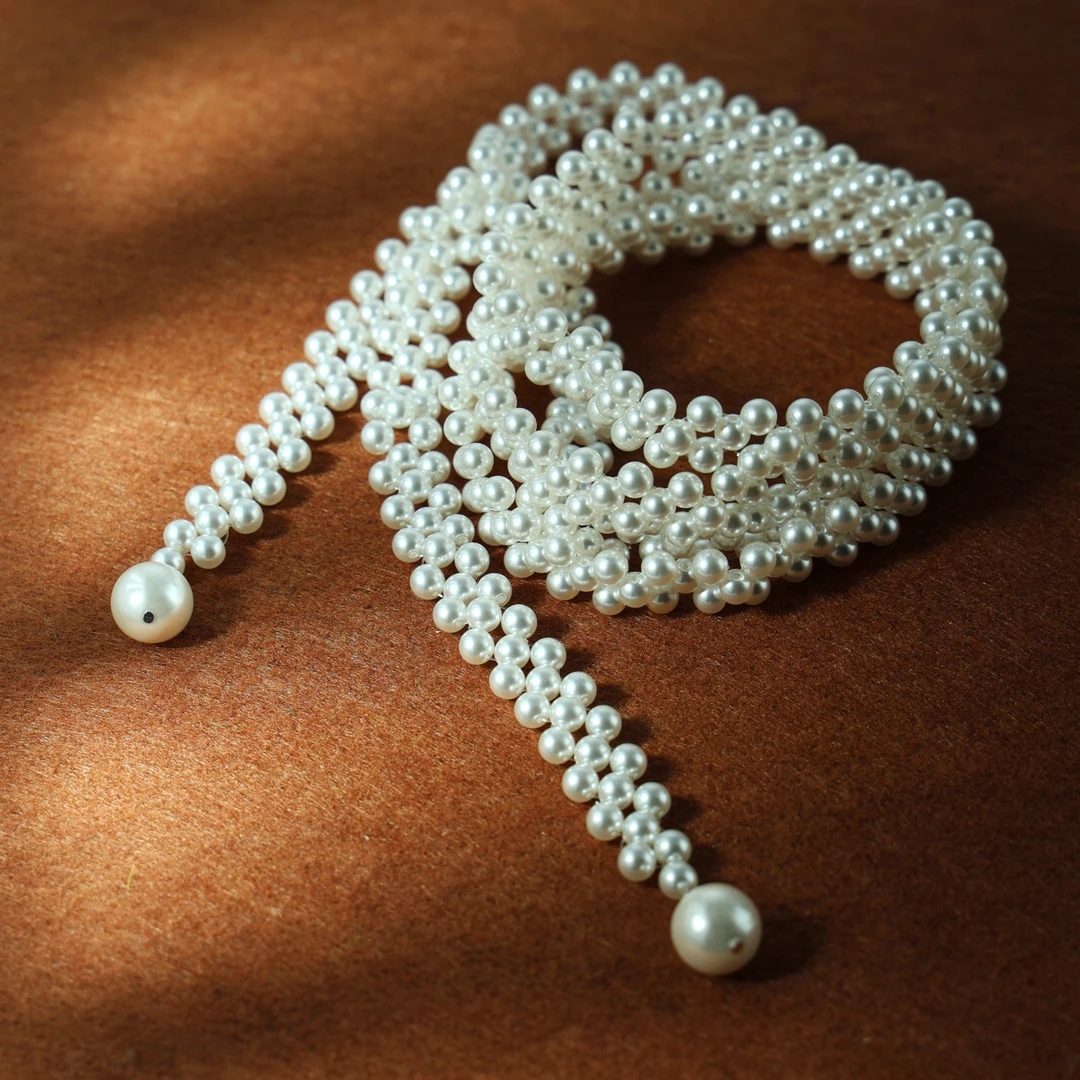 铜合金仿珍珠项链 设计师款莹润华韵项链