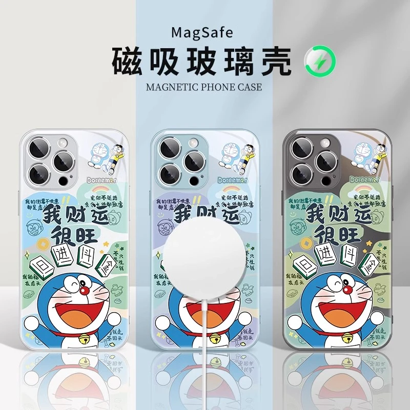 我财运很旺适用苹果16手机壳华为mate70哆啦a梦小米15磁吸14文字