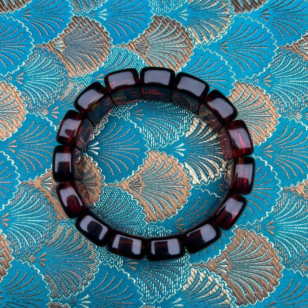 【器物炎灵 】血红色方珠手串