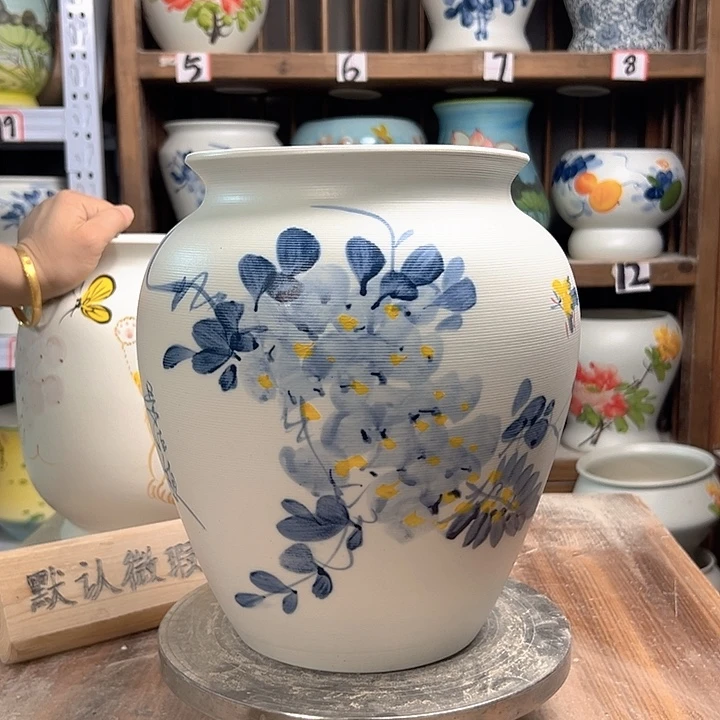 陶高26口18.5兰兰紫藤陶瓷