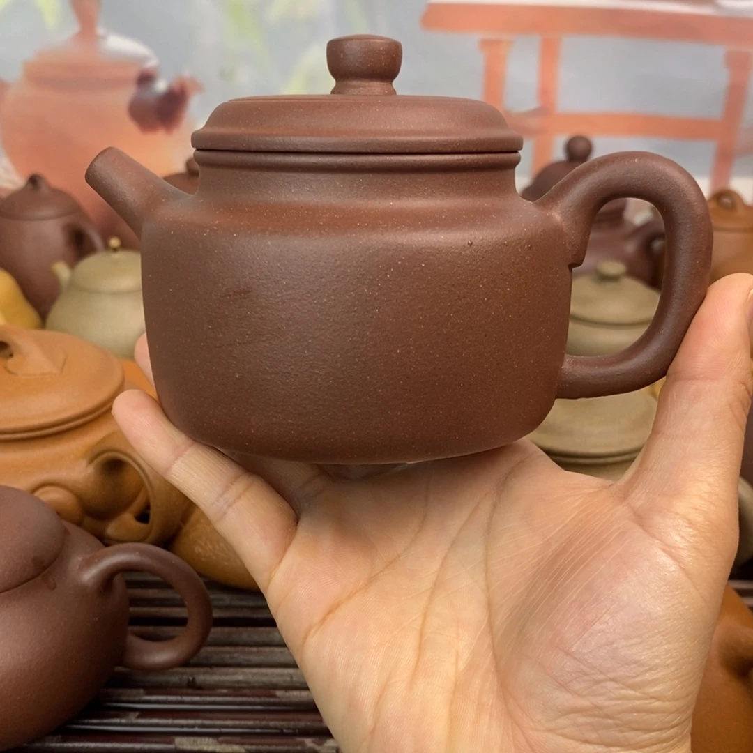 茶壶紫砂240cccc深井羊角山紫泥德钟