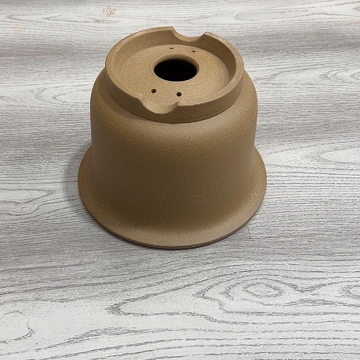 紫砂花盆仿古金钟青段带口线