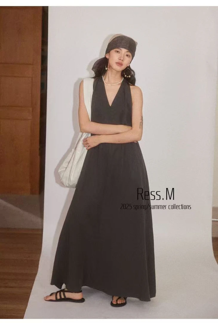 含天丝！设计感前后两穿的连衣裙（RM5063#）Ress.M