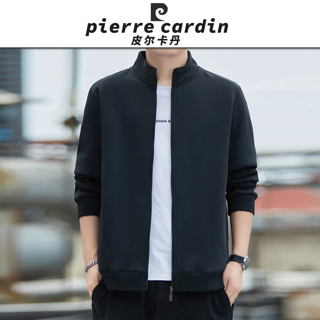 皮尔卡丹【官方】立领开衫外套男士卫衣春秋2025新款运动装跑步上衣