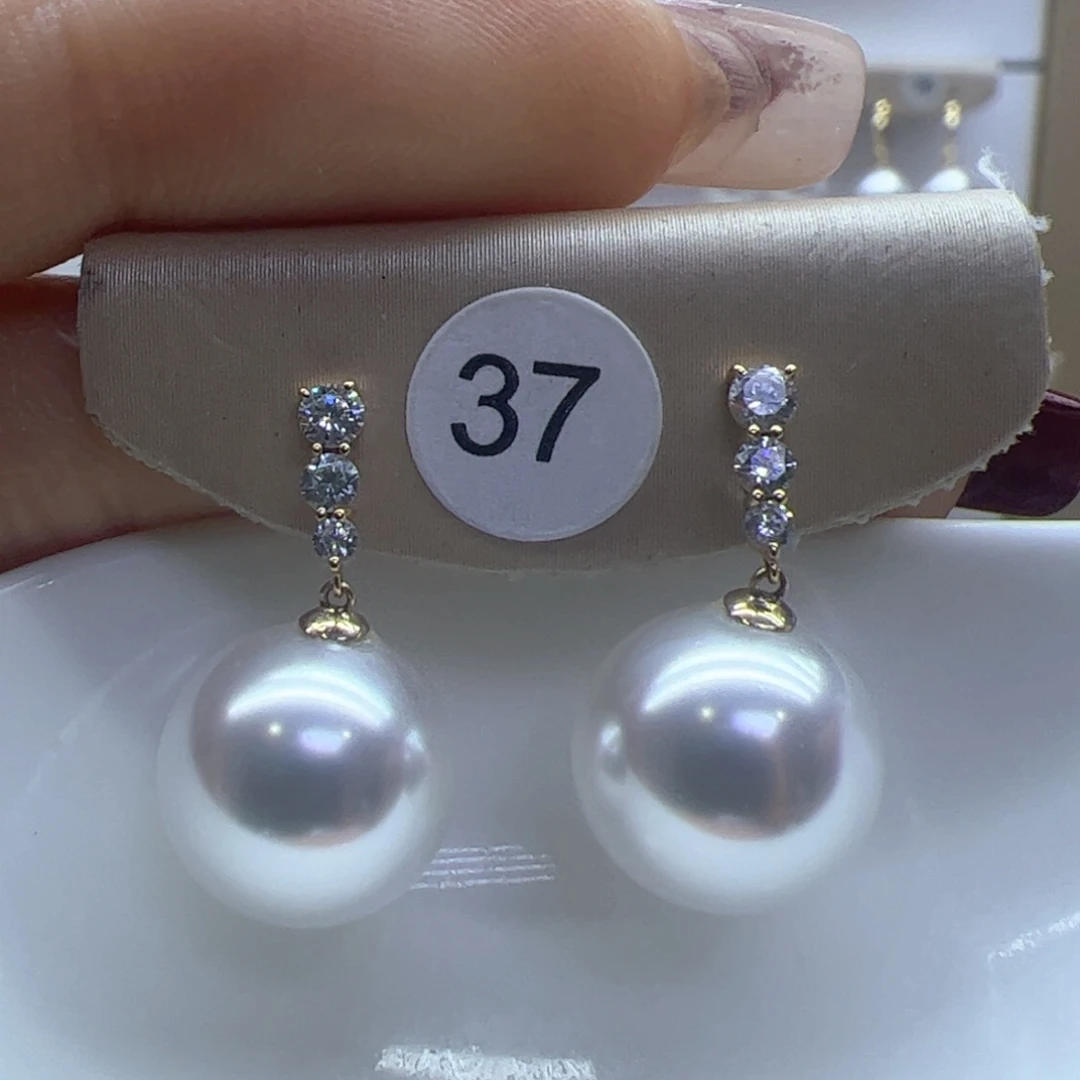 淡水珍珠耳饰18K金镶嵌
