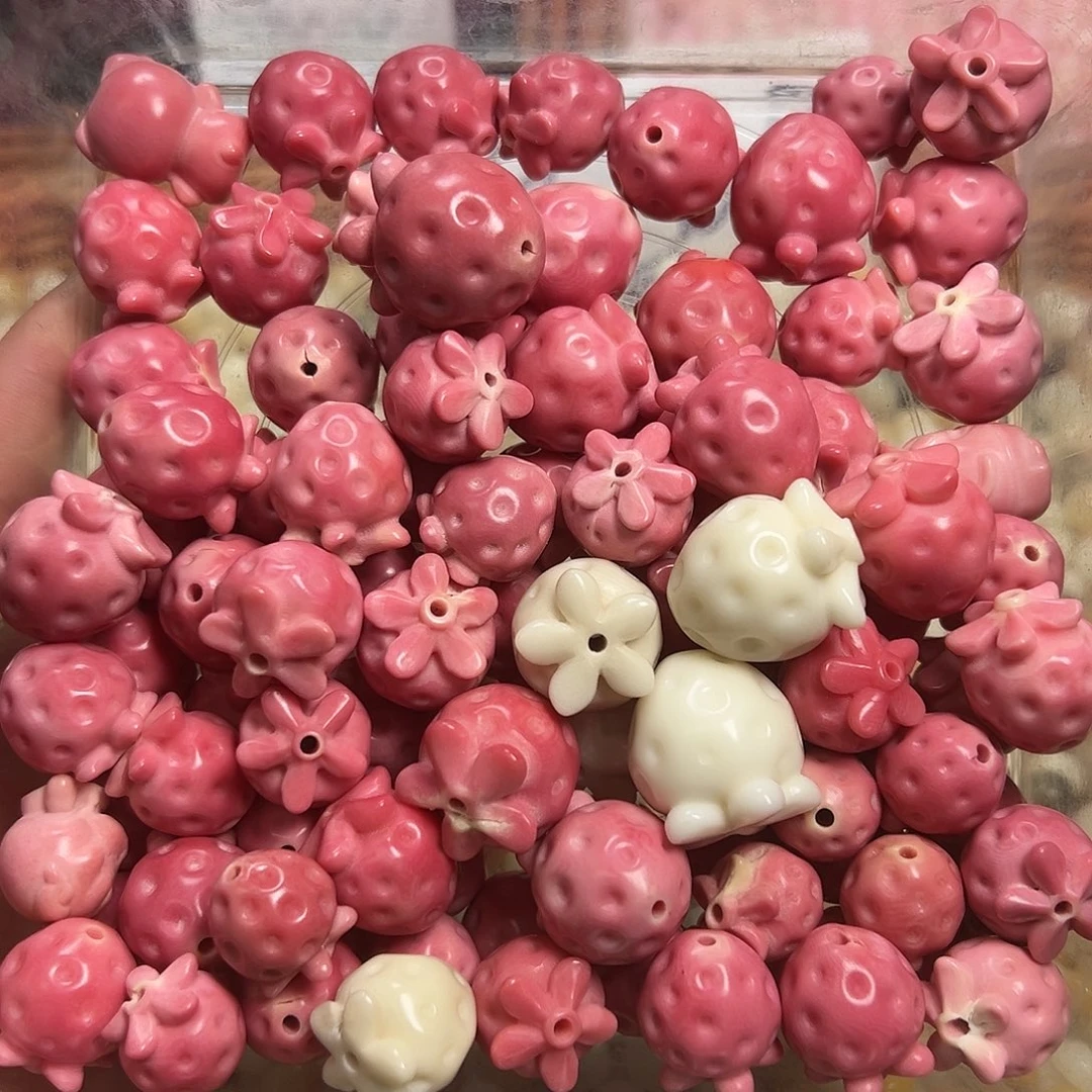 菩提根/象牙果吊坠瑕疵草莓2颗有坏有裂