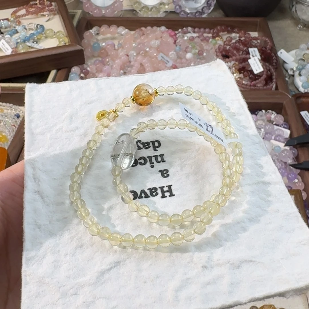 水晶手串未镶嵌黄水浸