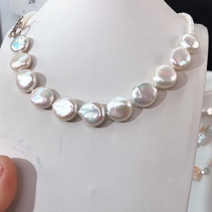 淡水珍珠项链银S925镶嵌小**?拍3发1