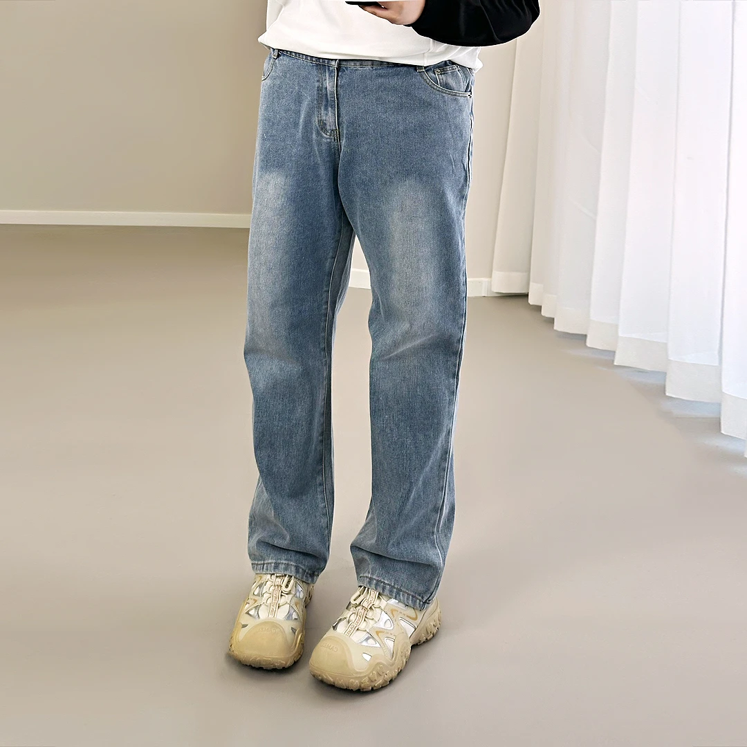 大码女装300斤胖MM韩版高腰休闲百搭宽松显瘦直筒牛仔裤62886