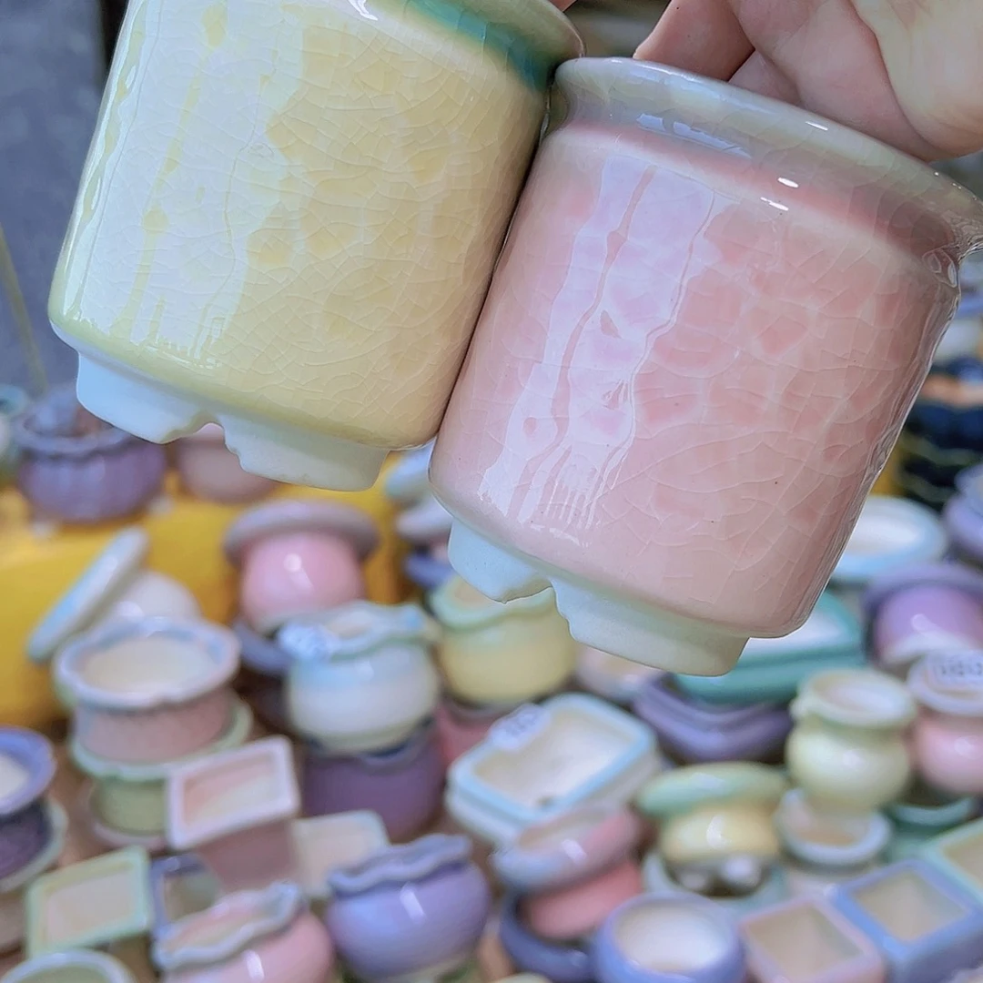 红陶陶瓷花盆满12包邮