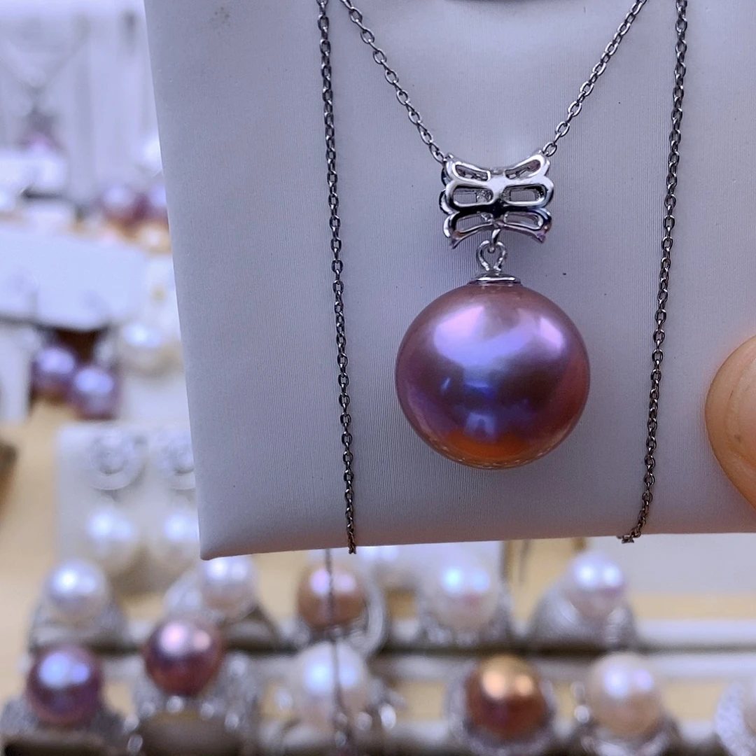 困***u吊坠(赠链)银S925镶嵌淡水珍珠