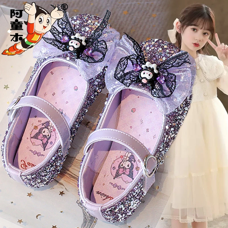 阿童木女童皮鞋2025新款秋季儿童时尚洋气公主鞋女孩库洛米水晶鞋