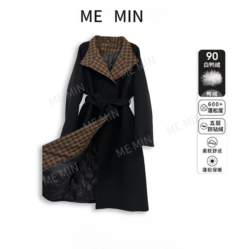 【24155】收腰系带羽绒大衣女冬季新款长款羽绒大衣