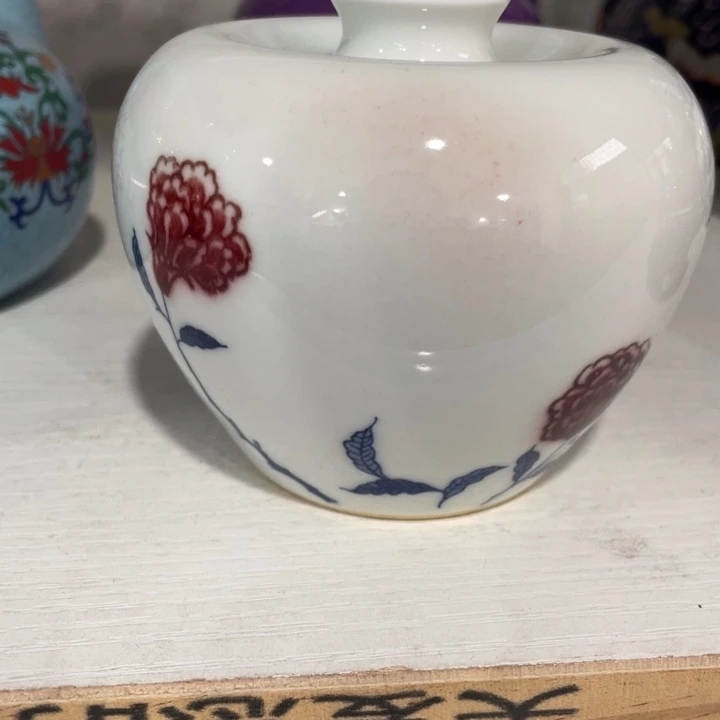陶土铁****l釉里红苹果尊