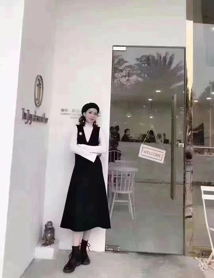 不支持退换/秋冬无袖连衣裙百搭常规袖减龄气质优雅气质1500246