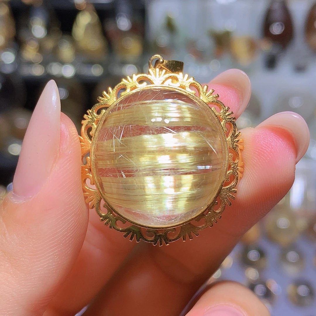 银S925镀金镶嵌珠宝半成品水晶