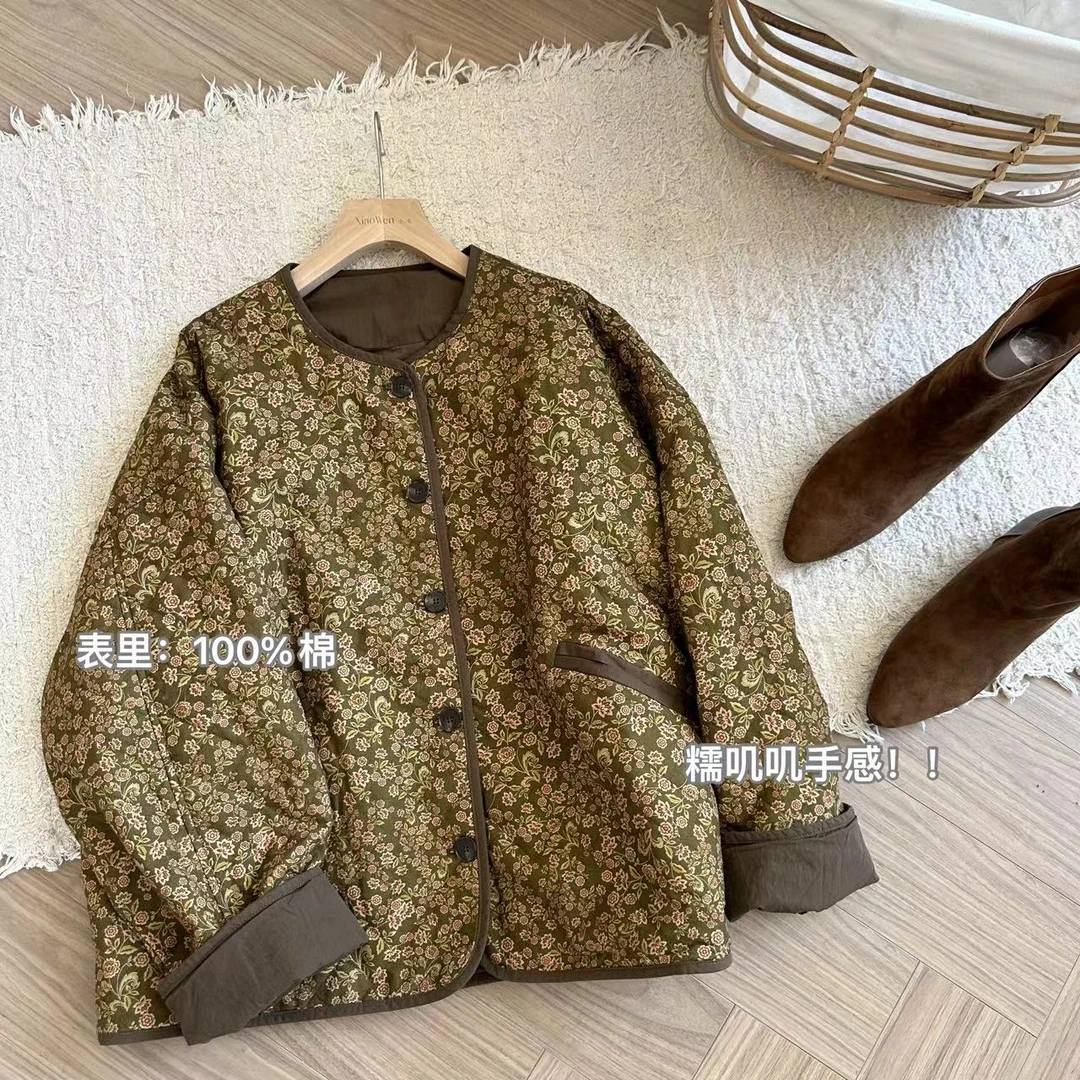 小文姐 W0601-冬季复古休闲小香风外套气质高级感宽松外穿上衣