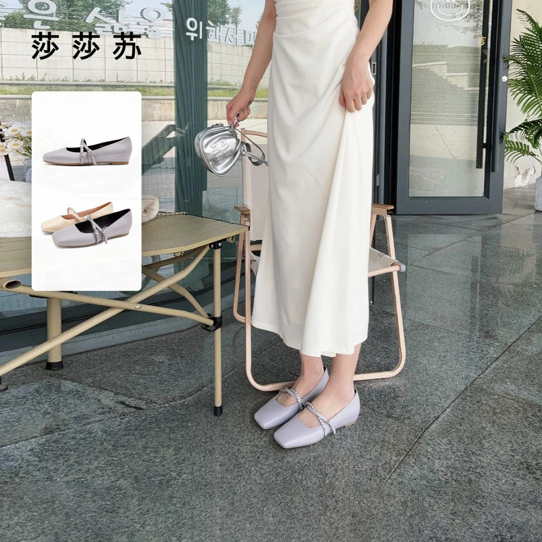 【维纳斯】莎莎苏2025新款秋季方头浅口时尚玛丽珍芭蕾鞋ZA65502-12