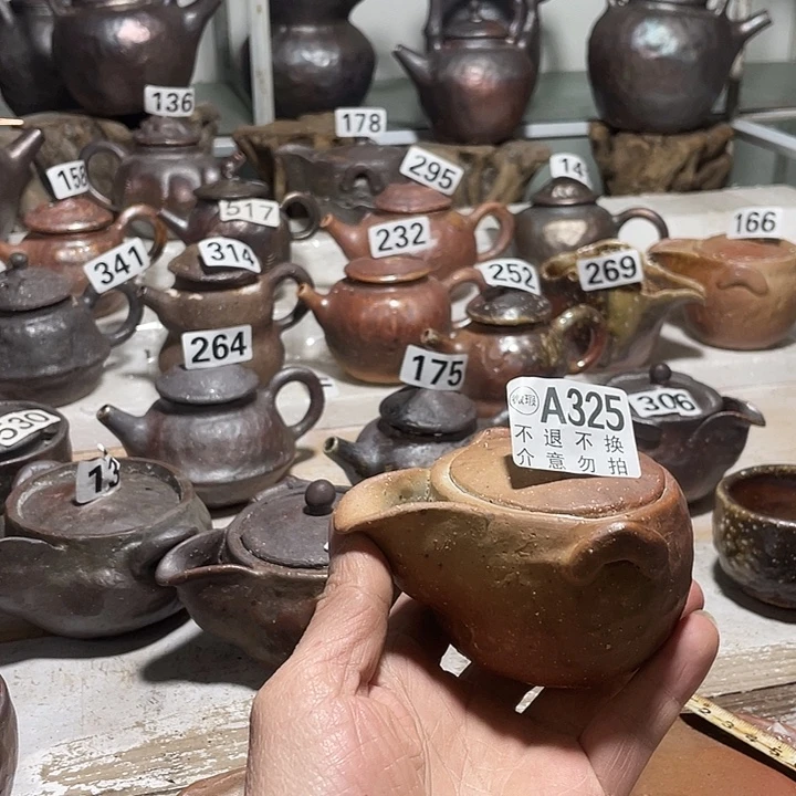 纯手工捏制柴烧茶具