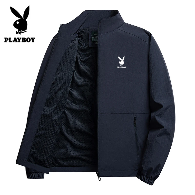 PLAYBOY加绒加厚外套男2025春季休闲保暖夹克男时尚外套立领男装