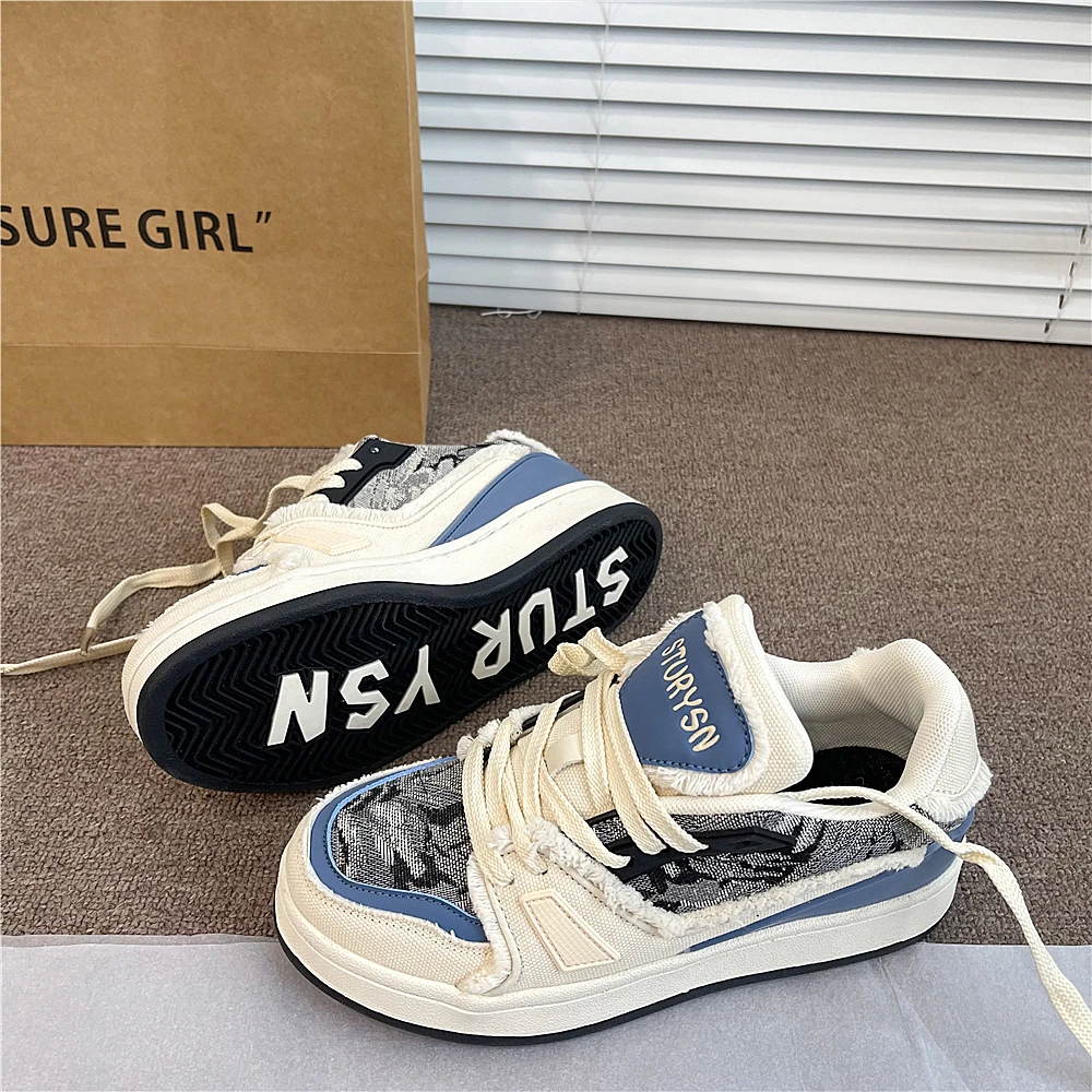 牛仔蓝原创小众设计感板鞋女新款情侣百搭运动休闲鞋男ins潮2025