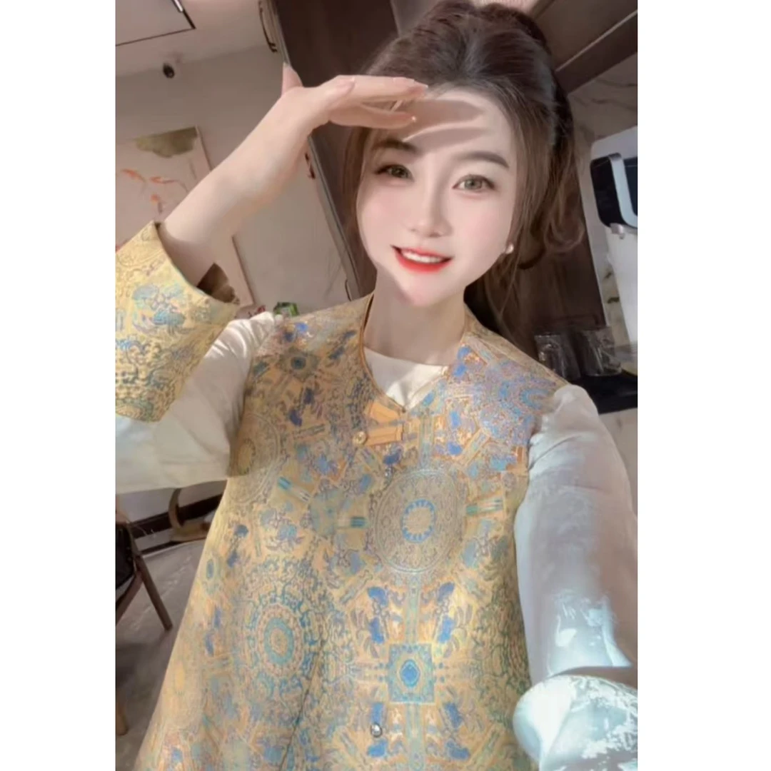 『  国风印花A 』复古设计感时尚气质百搭时尚套装8802