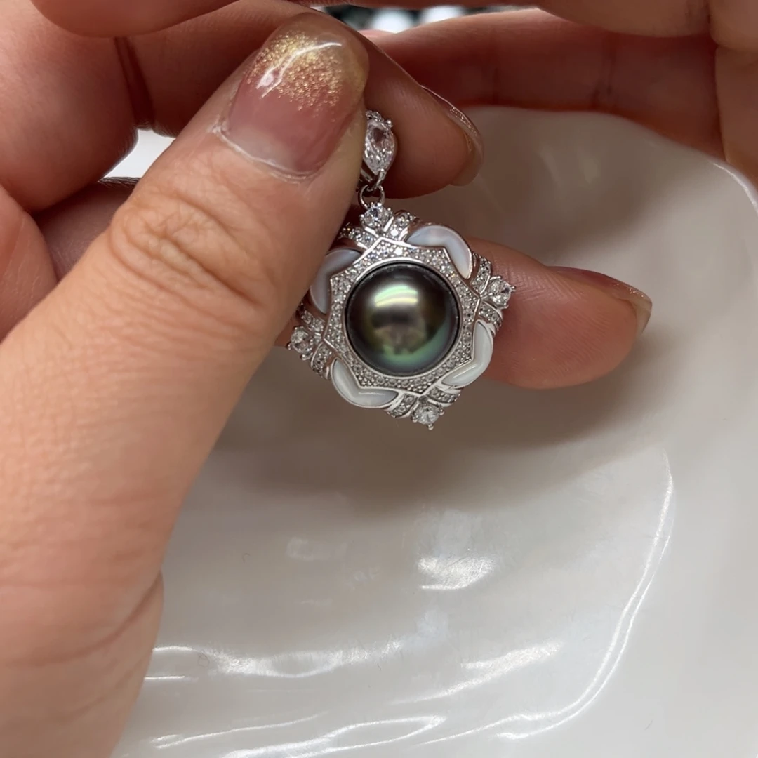 海水珍珠吊坠(不含链)银S925镶嵌