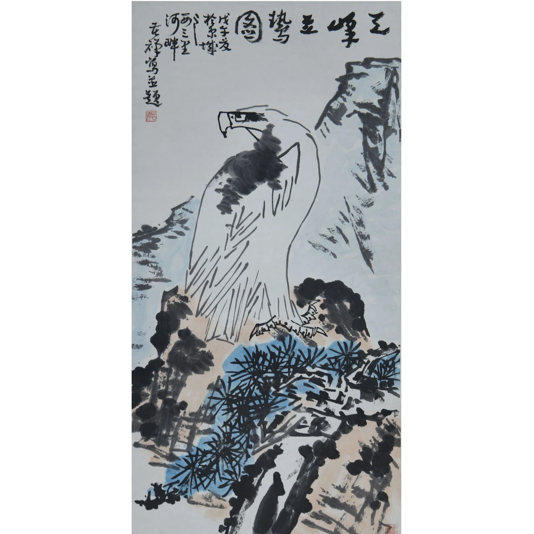 LOT.022李苦禅【鹭鸶】纸本立轴B0501-623预展手绘专场